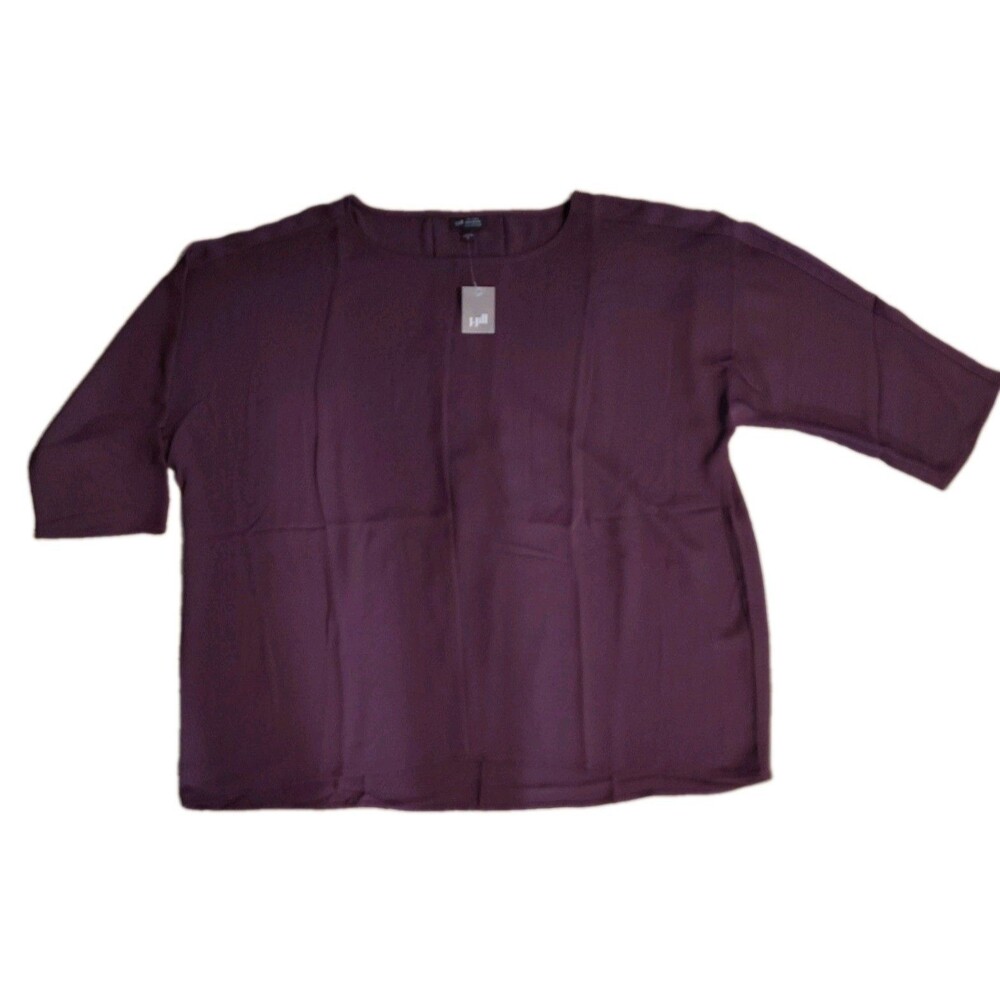 J.Jill Wearever Collection XL Radicchio 3/4 Sleeve Knit Top NWT Travel Flowy